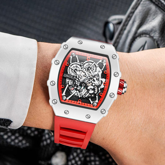 Milky White Design Cross-border New Aona/ONOLA Popular Fashion Waterproof Quartz Men's Watch Silicone Band